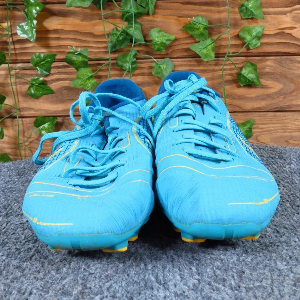 Nike Mercurial Vapor 14 Academy Kids Soccer Cleats Size 4.5Y FG/MG Blue Yellow